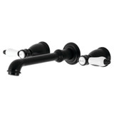 Kingston Brass KS7020BPL Bel-Air 2-Handle Wall Mount Roman Tub Faucet, Matte Black