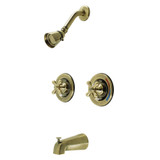 Kingston Brass KB663AX Vintage Twin Handles Tub Shower Faucet, Antique Brass