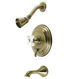 Kingston Brass KB36330PX Restoration Tub and Shower Faucet, Antique Brass