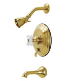 Kingston Brass KB36370PX Restoration Tub and Shower Faucet, Brushed Brass