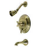 Kingston Brass KB36330AX Restoration Tub and Shower Faucet, Antique Brass