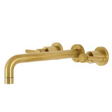 Kingston Brass KS8027DL Concord Two-Handle Wall Mount Tub Faucet, Brushed Brass
