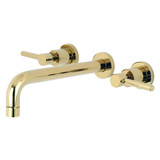 Kingston Brass KS8022DL Concord Two-Handle Wall Mount Tub Faucet, Polished Brass