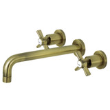 Kingston Brass KS8023ZX Millennium Two-Handle Wall Mount Tub Faucet, Antique Brass