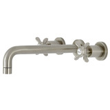 Kingston Brass KS8028BEX Essex Two-Handle Wall Mount Tub Faucet, Brushed Nickel