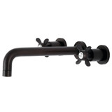 Kingston Brass KS8025BEX Essex Two-Handle Wall Mount Tub Faucet, Oil Rubbed Bronze