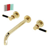 Kingston Brass KS8022DKL Kaiser Two-Handle Wall Mount Tub Faucet, Polished Brass