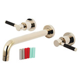 Kingston Brass KS8026DKL Kaiser Two-Handle Wall Mount Tub Faucet, Polished Nickel