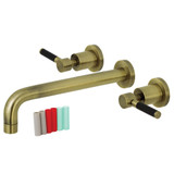 Kingston Brass KS8023DKL Kaiser Two-Handle Wall Mount Tub Faucet, Antique Brass