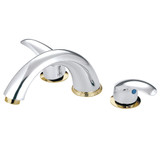 Kingston Brass KS6364LL Roman Tub Faucet, Polished Chrome/Polished Brass