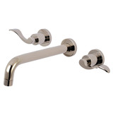 Kingston Brass KS8026DFL NuWave Two-Handle Wall Mount Tub Faucet, Polished Nickel