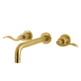 Kingston Brass KS8027DFL NuWave Two-Handle Wall Mount Tub Faucet, Brushed Brass