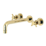 Kingston Brass KS8022DX Concord Two-Handle Wall Mount Tub Faucet, Polished Brass