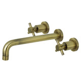 Kingston Brass KS8023DX Concord Two-Handle Wall Mount Tub Faucet, Antique Brass