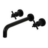 Kingston Brass KS8020DX Concord Two-Handle Wall Mount Tub Faucet, Matte Black