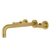 Kingston Brass KS8027ML Milano Two-Handle Wall Mount Tub Faucet, Brushed Brass