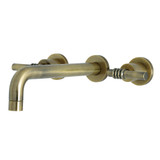 Kingston Brass KS8023ML Milano Two-Handle Wall Mount Tub Faucet, Antique Brass