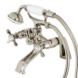 Kingston Brass KS287PN Essex Clawfoot Tub Faucet with Hand Shower, Polished Nickel