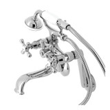 Kingston Brass KS229C Kingston Wall Mount Clawfoot Tub Faucet with Hand Shower, Polished Chrome