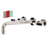 Kingston Brass KS8026CKL Kaiser 2-Handle Wall-Mount Roman Tub Faucet, Polished Nickel