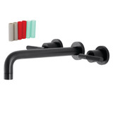 Kingston Brass KS8020CKL Kaiser 2-Handle Wall-Mount Roman Tub Faucet, Matte Black