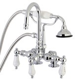 Kingston Brass AE18T1 Aqua Vintage Clawfoot Tub Faucet with Hand Shower, Polished Chrome