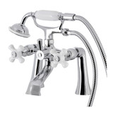 Kingston Brass KS268PXC Kingston Deck Mount Clawfoot Tub Faucet with Hand Shower, Polished Chrome
