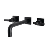 Kingston Brass KS6020ML Milano Wall Mount Tub Faucet, Matte Black