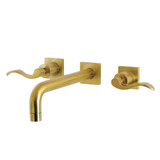 Kingston Brass KS6027DFL NuWave Wall Mount Tub Faucet, Brushed Brass