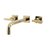 Kingston Brass KS6022CML Manhattan Wall Mount Tub Faucet, Polished Brass