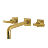 Kingston Brass KS6027CML Manhattan Wall Mount Tub Faucet, Brushed Brass