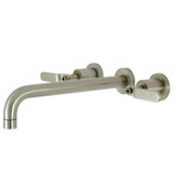 Kingston Brass KS8058KL Whitaker Wall Mount Tub Faucet, Brushed Nickel