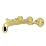 Kingston Brass KS4022AL Metropolitan 2-Handle Wall Mount Tub Faucet, Polished Brass