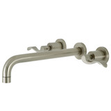 Kingston Brass KS8058DFL NuWave Wall Mount Tub Faucet, Brushed Nickel