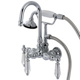 Kingston Brass Aqua Vintage AE8T1WLL Wilshire Wall Mount Clawfoot Tub Faucet with Hand Shower, Polished Chrome
