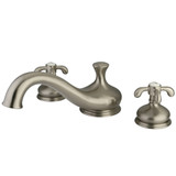 Kingston Brass KS3338TX French Country Roman Tub Faucet, Brushed Nickel