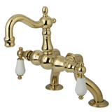 Kingston Brass CC2005T2 Vintage Clawfoot Tub Faucet, Polished Brass