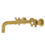 Kingston Brass KS8027BX Metropolitan Two-Handle Wall Mount Tub Faucet, Brushed Brass