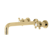 Kingston Brass KS8022BX Metropolitan Two-Handle Wall Mount Tub Faucet, Polished Brass