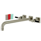 Kingston Brass KS6048DKL Kaiser Wall Mount Tub Faucet, Brushed Nickel