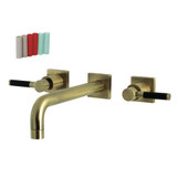 Kingston Brass KS6023DKL Ksiser Wall Mount Tub Faucet, Antique Brass