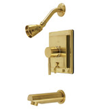 Kingston Brass KB86570DL Concord Single-Handle Tub and Shower Faucet, Brushed Brass