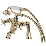 Kingston Brass KS288PB Essex Clawfoot Tub Faucet with Hand Shower, Polished Brass