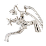 Kingston Brass KS247PN Essex Deck Mount Clawfoot Tub Faucet with Hand Shower, Polished Nickel