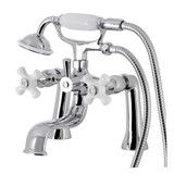 Kingston Brass KS228PXC Kingston Deck Mount Clawfoot Tub Faucet with Hand Shower, Polished Chrome