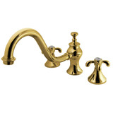 Kingston Brass KS7332TX French Country Roman Tub Faucet, Polished Brass