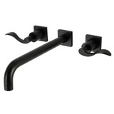 Kingston Brass KS6050DFL NuWave Wall Mount Tub Faucet, Matte Black