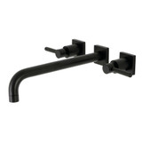 Kingston Brass KS6050DL Concord Wall Mount Tub Faucet, Matte Black