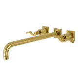 Kingston Brass KS6047DFL NuWave Wall Mount Tub Faucet, Brushed Brass