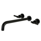 Kingston Brass KS8040ML Milano Wall Mount Tub Faucet, Matte Black